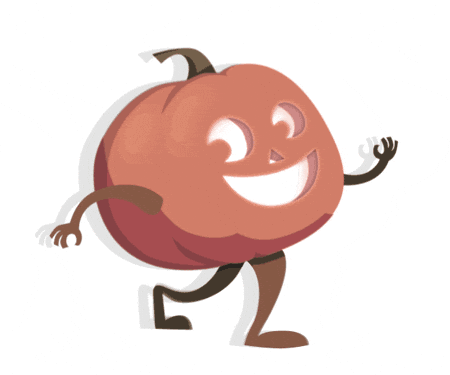 Halloween pumpkin walking