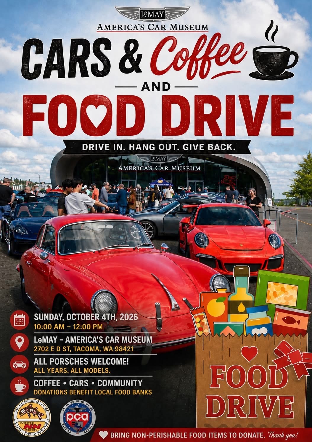 LeMay Cars and Coffee and Food Drive
