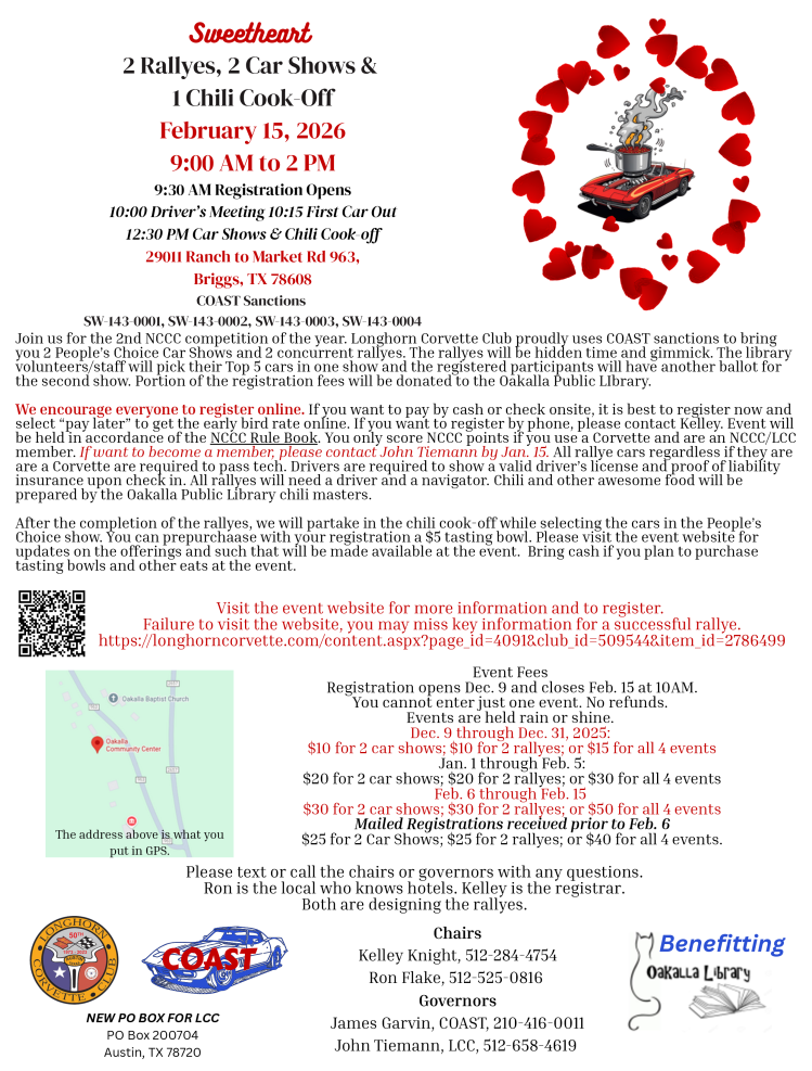 2026 sweetheart rallye flyer