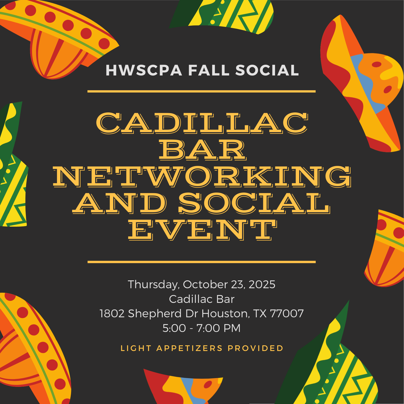 2025 Fall Social Cadillac Bar 10.23.2025