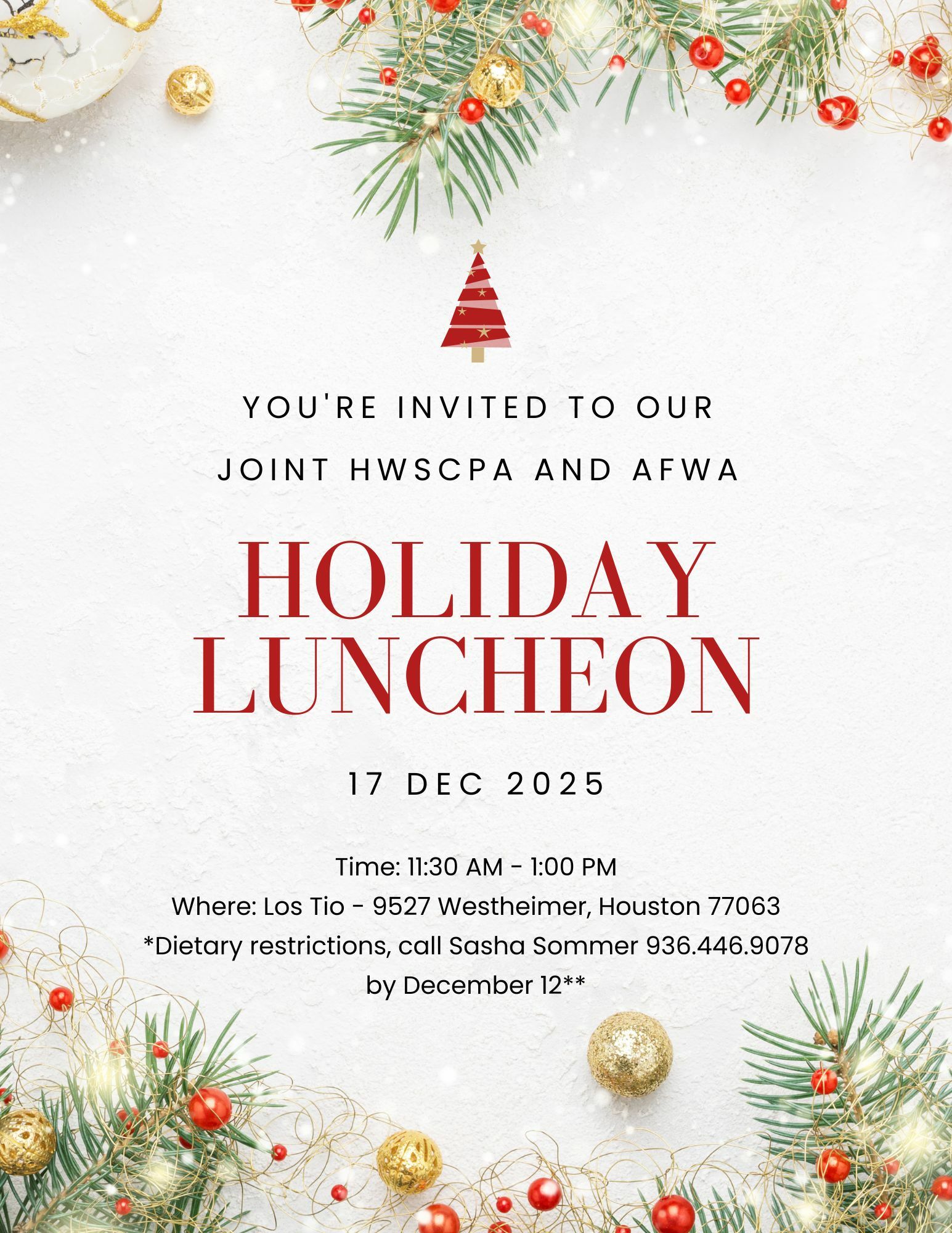 2025 Joint Holiday Luncheon with AFWA