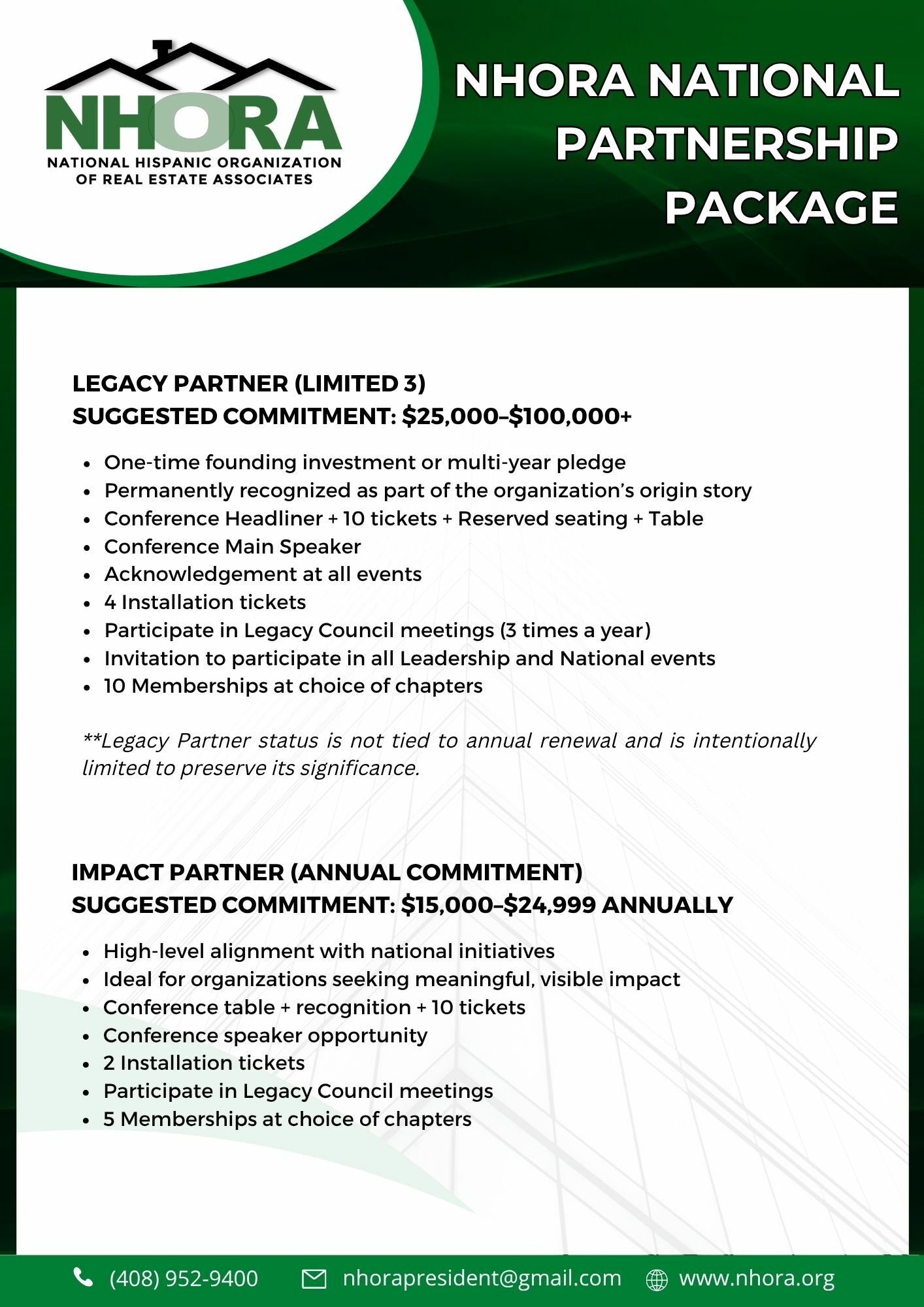 NHORA National partnership package 1