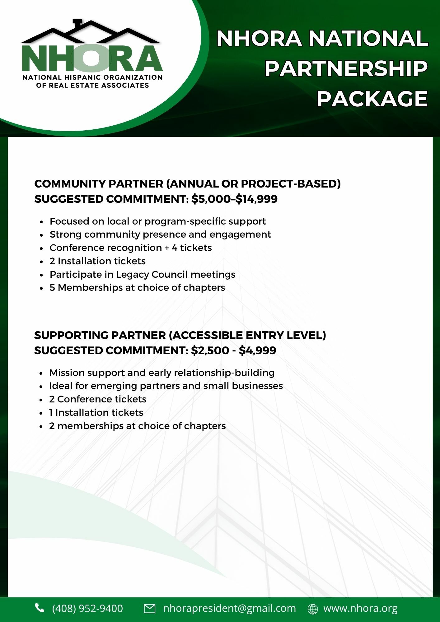 NHORA National partnership package 2