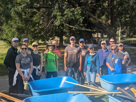 Neighbors volunteering at park
