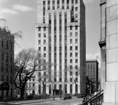 1950s photo of an Art Deco high rise
