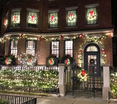 Home decorated for winter holiday