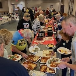Lasagna Ride '25, food line.