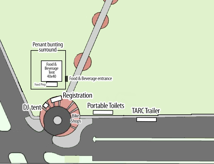 Start-Finish Area for the Tour de Tulsa