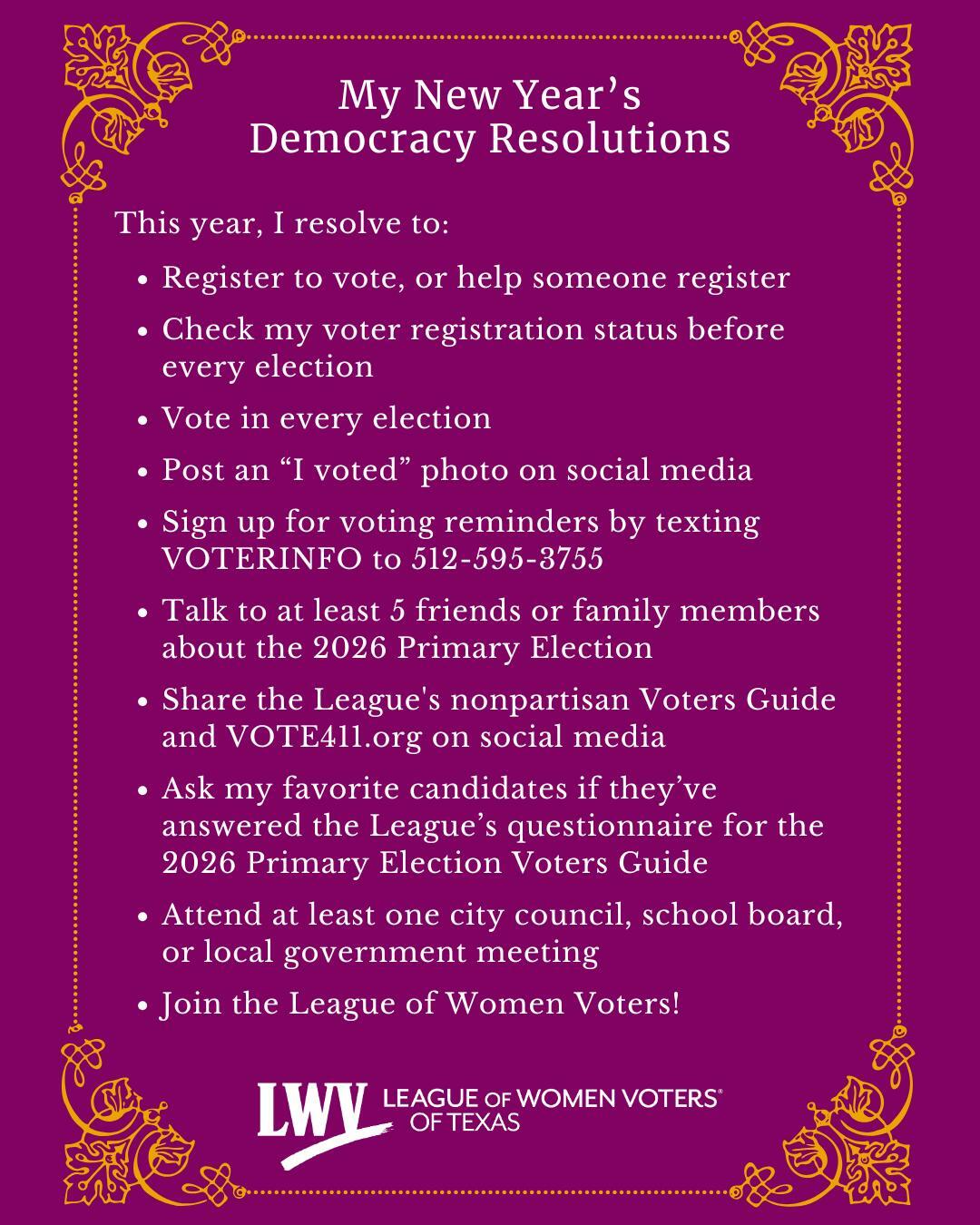 Democracy Resolutions 2026