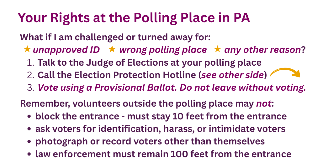 Your rights at the Polling Place Wallet front