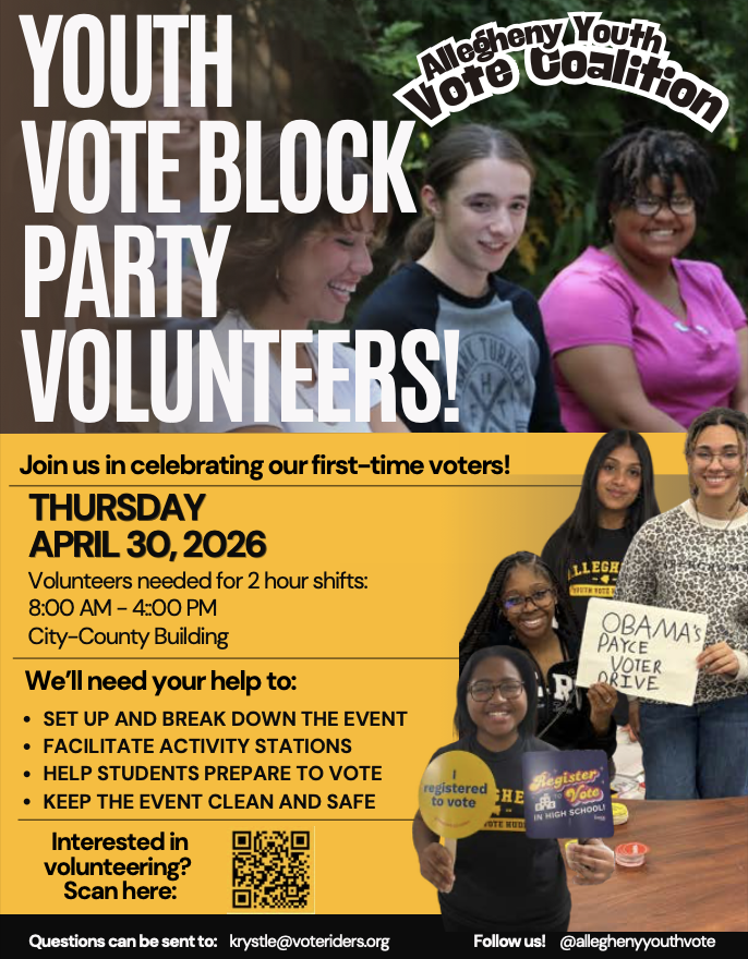 AYV Block Party Volunteer poster