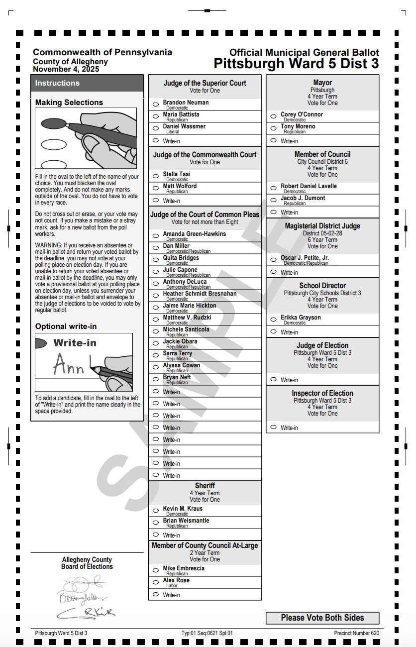 N25 Sample Ballot front