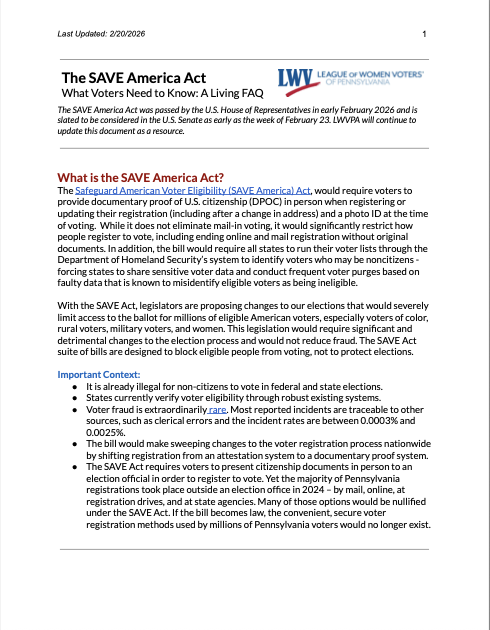SAVE Act Outline & FAQ