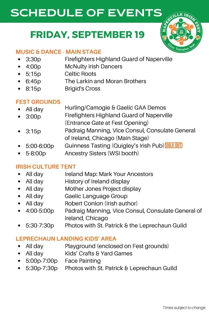 675 Friday Schedule of Fest Events