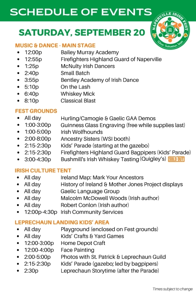  675 Saturday Schedule of Fest Events
