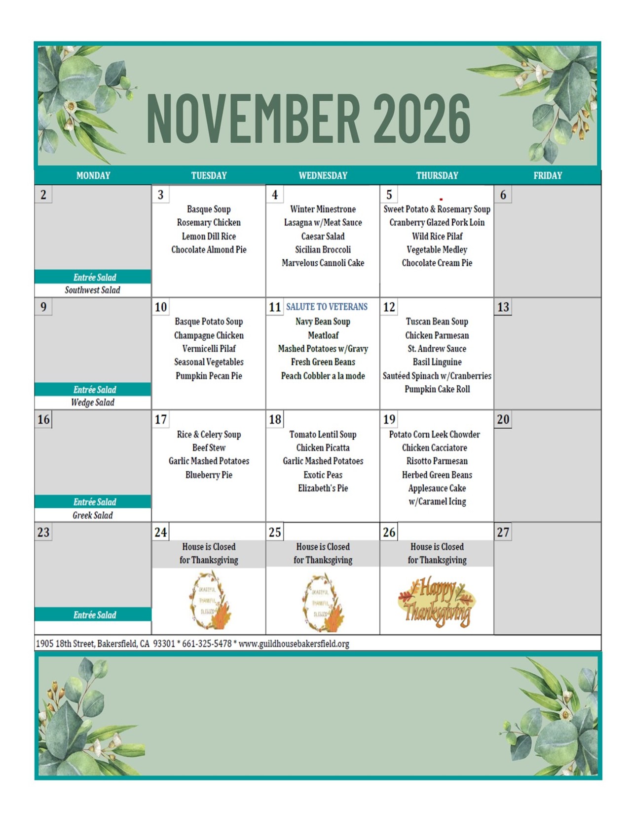 Nov 2026 Menu 2