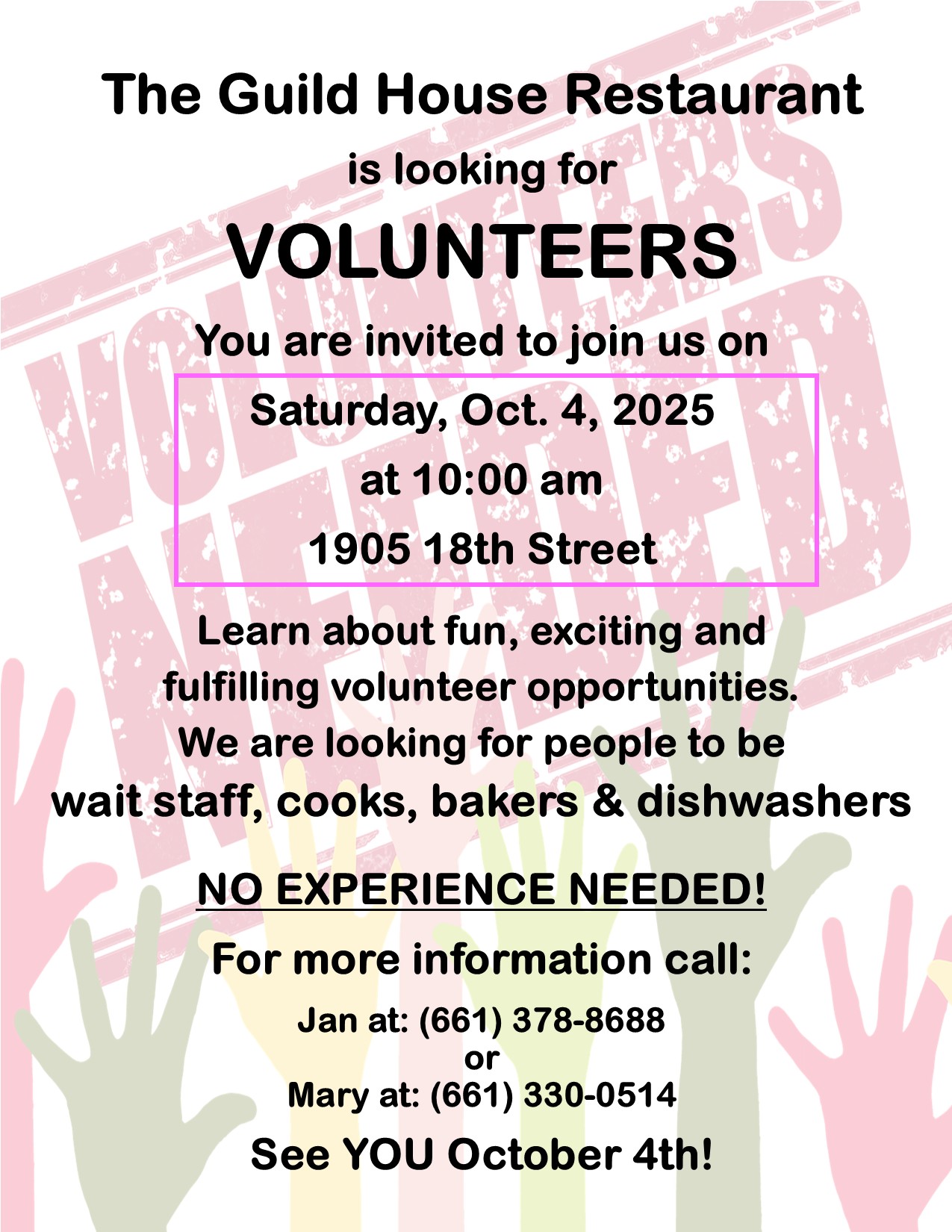 Volunteer Oct. 4, 2024
