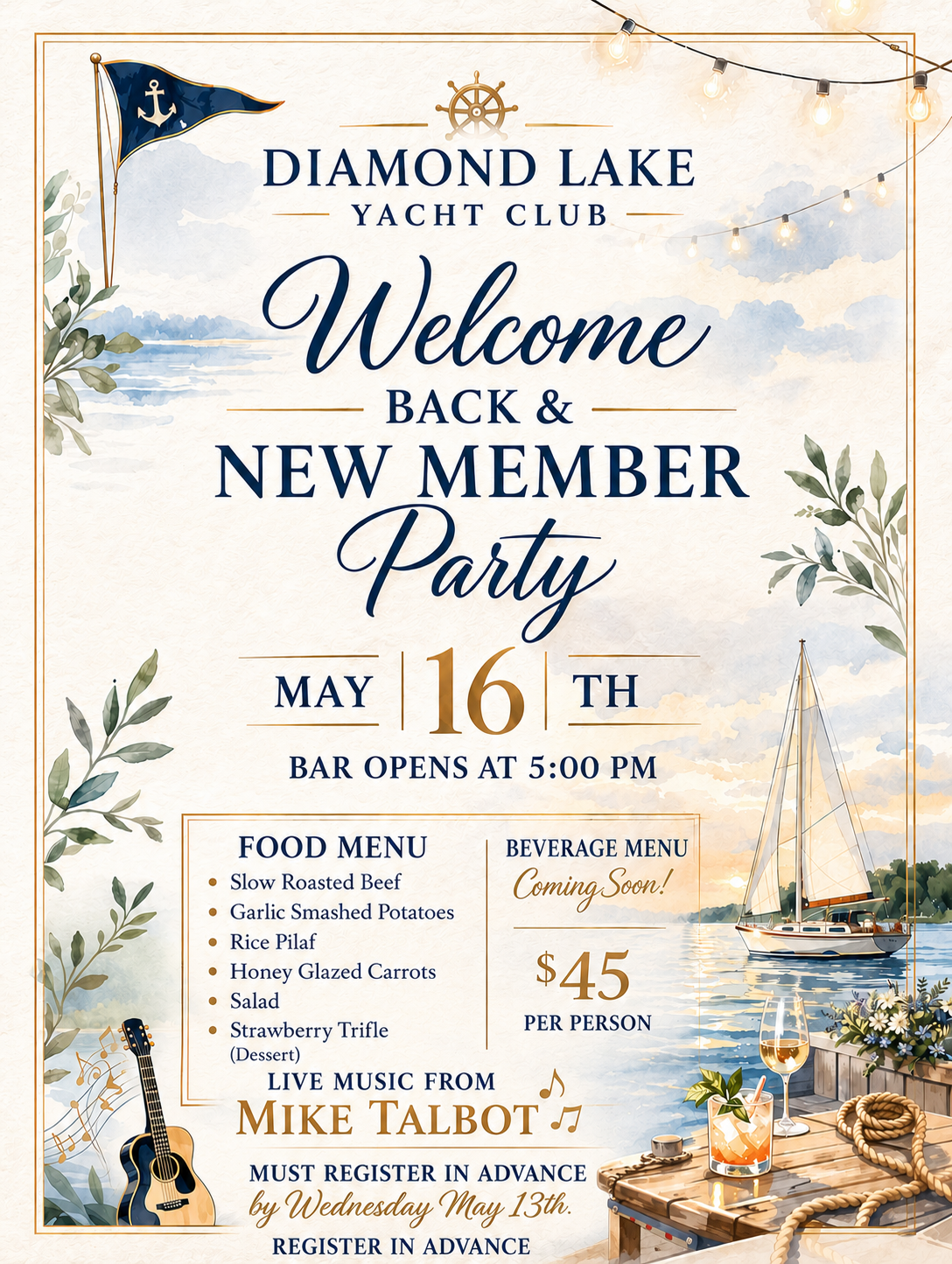 New Member/Welcome Back Party Poster