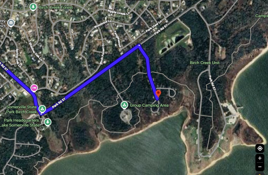 Campsite 039 location, L Somerville SP, Birch Creek Unit