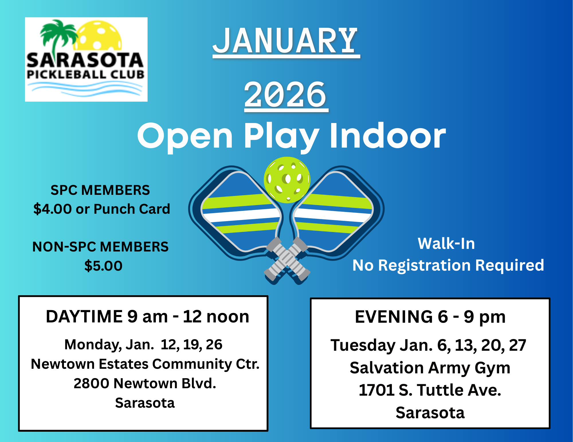 JANUARY OPEN PLAY REVISED