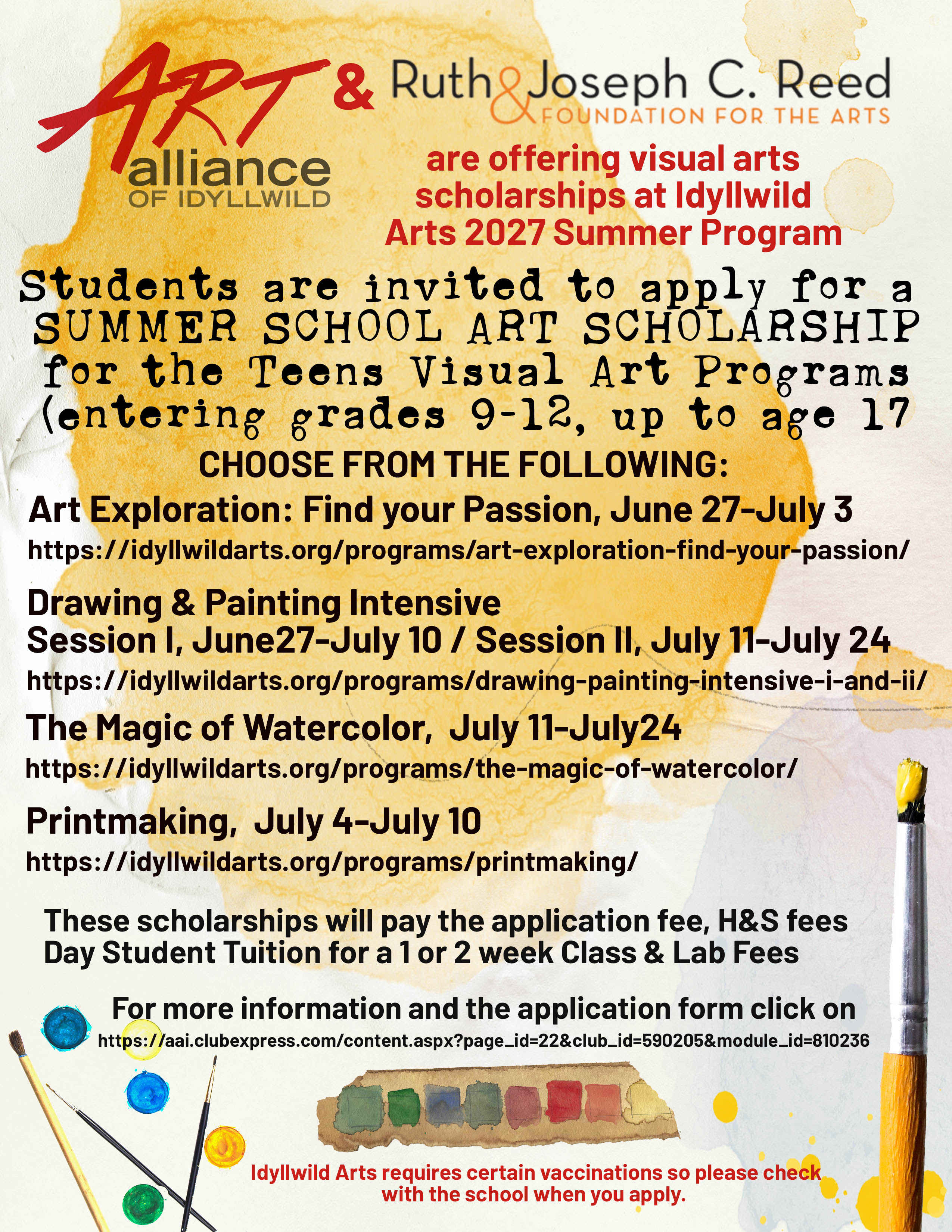 2027 Summer School Scholarship