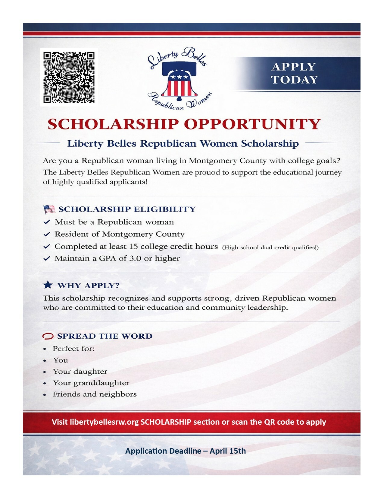 LBRW scholarship flyer 2026