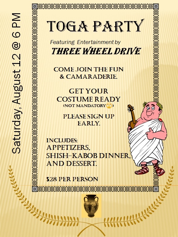 WHYC Party Toga, Toga, Toga Events Winthrop Harbor Yacht Club