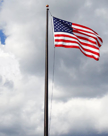US Flag on 60-foot pole