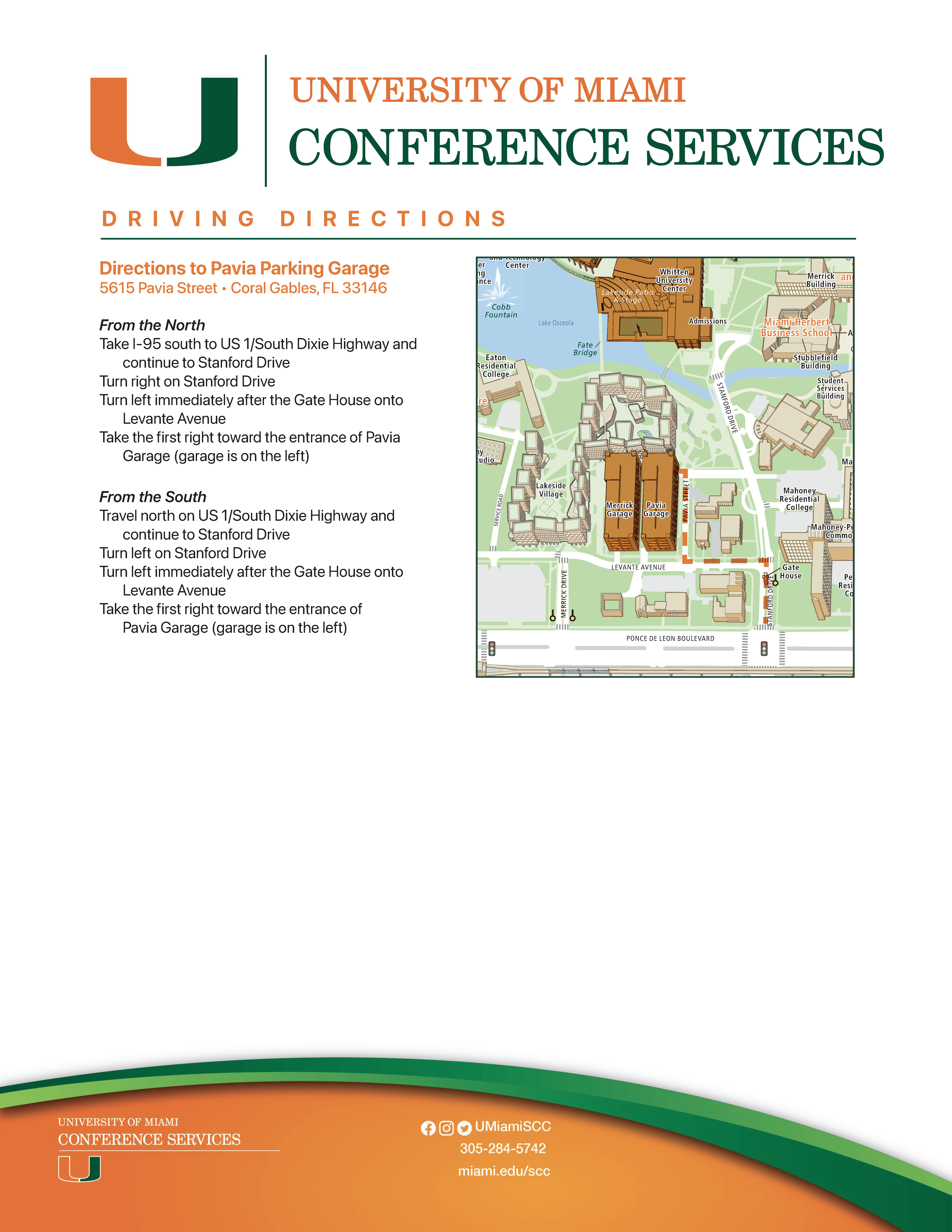 Pavia Garage Directions