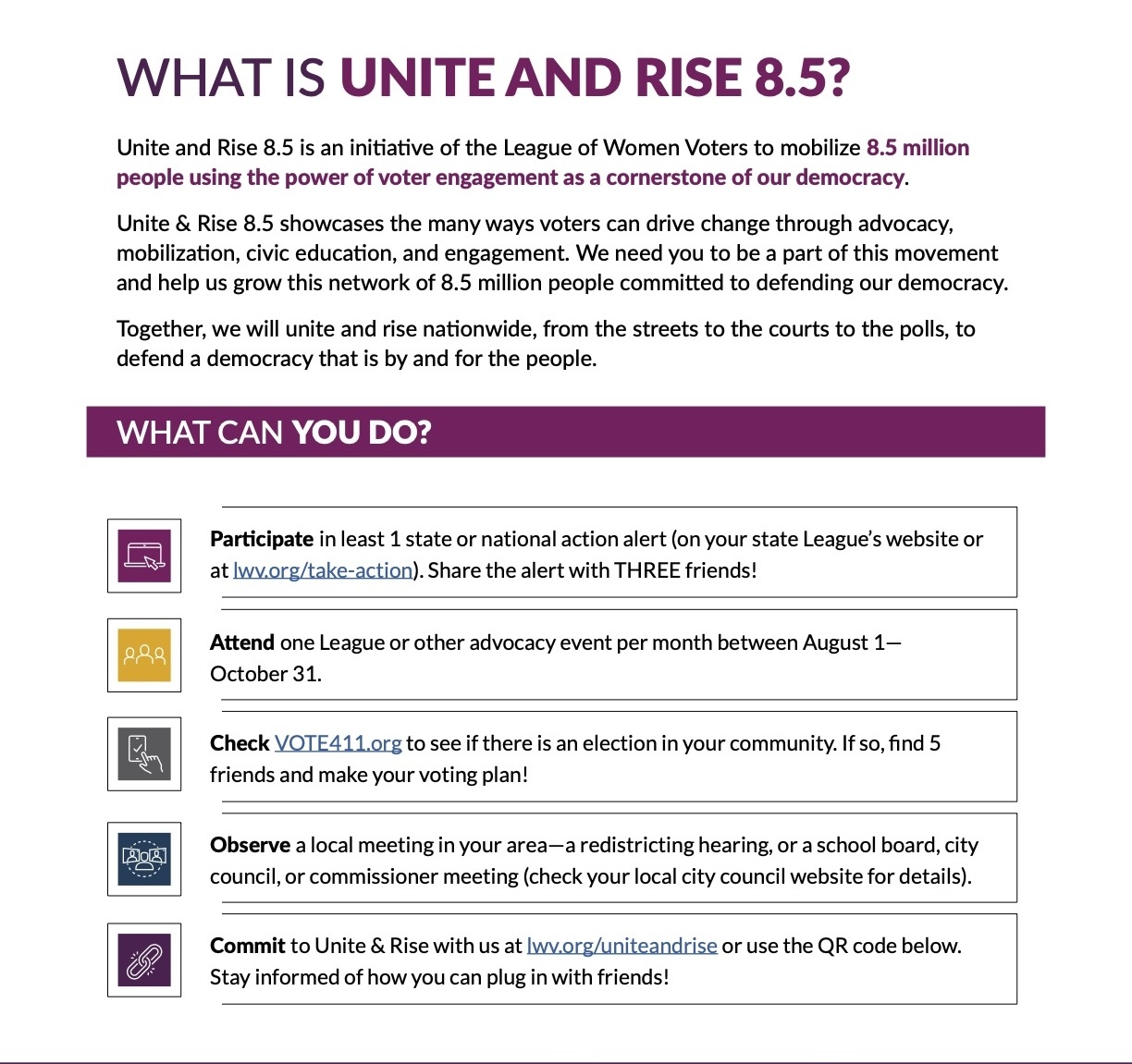 Unite & Rise summary