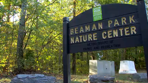 Beaman Park Nature Center sign from WKRN