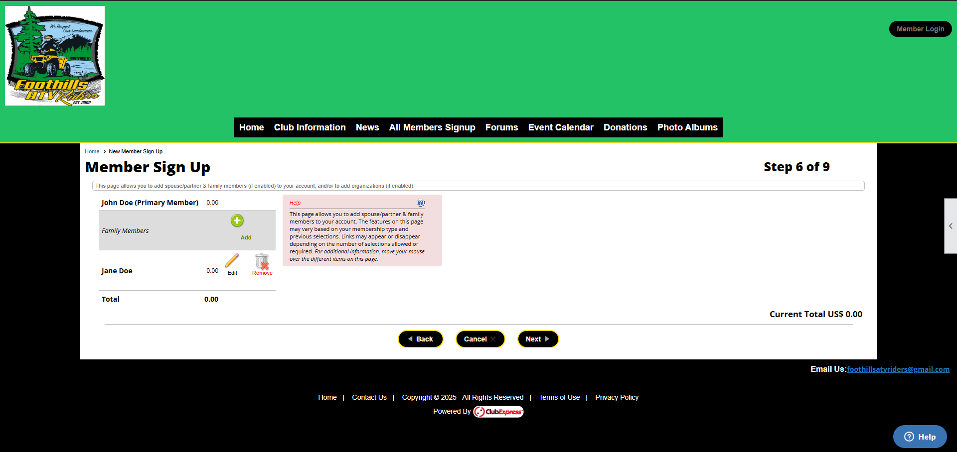 Adding Family Members