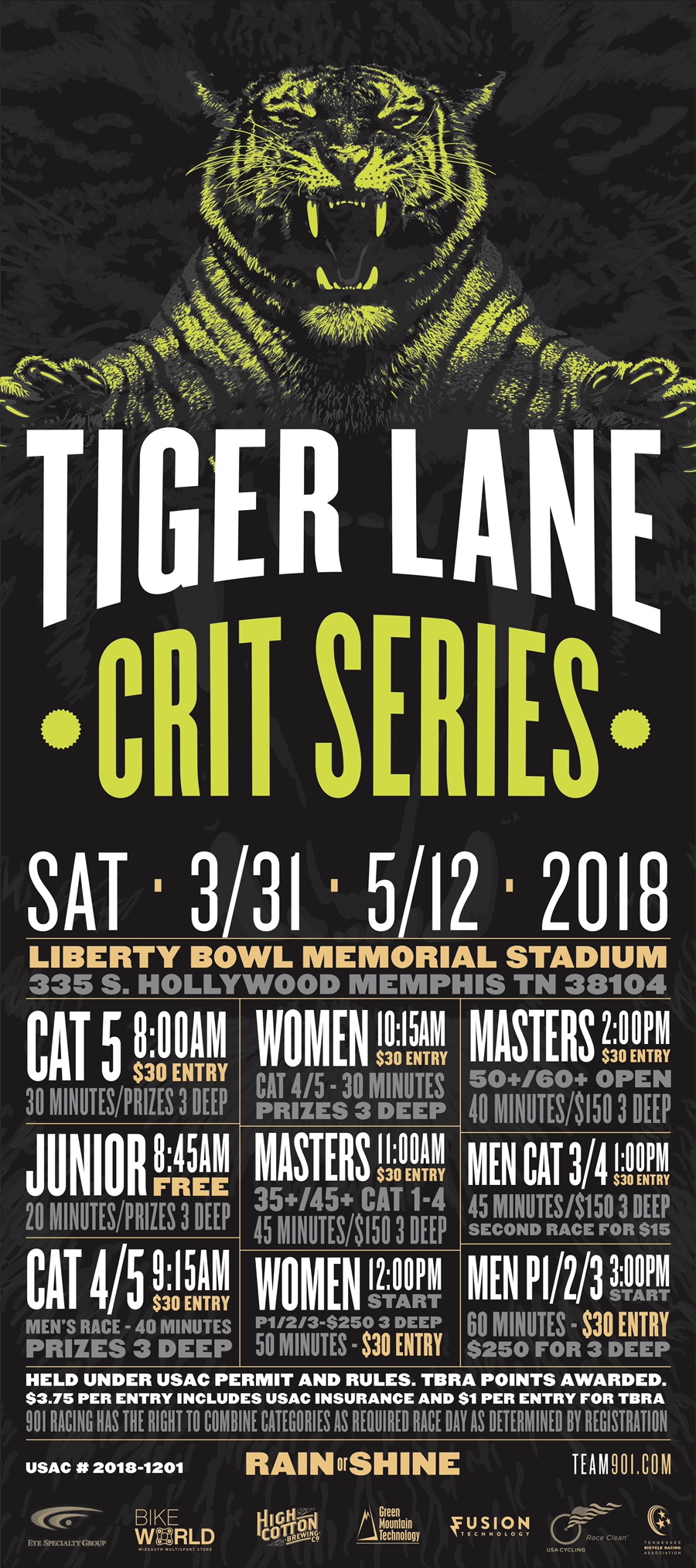 Tiger Lane Crit Series 2018 Events Memphis Hightailers