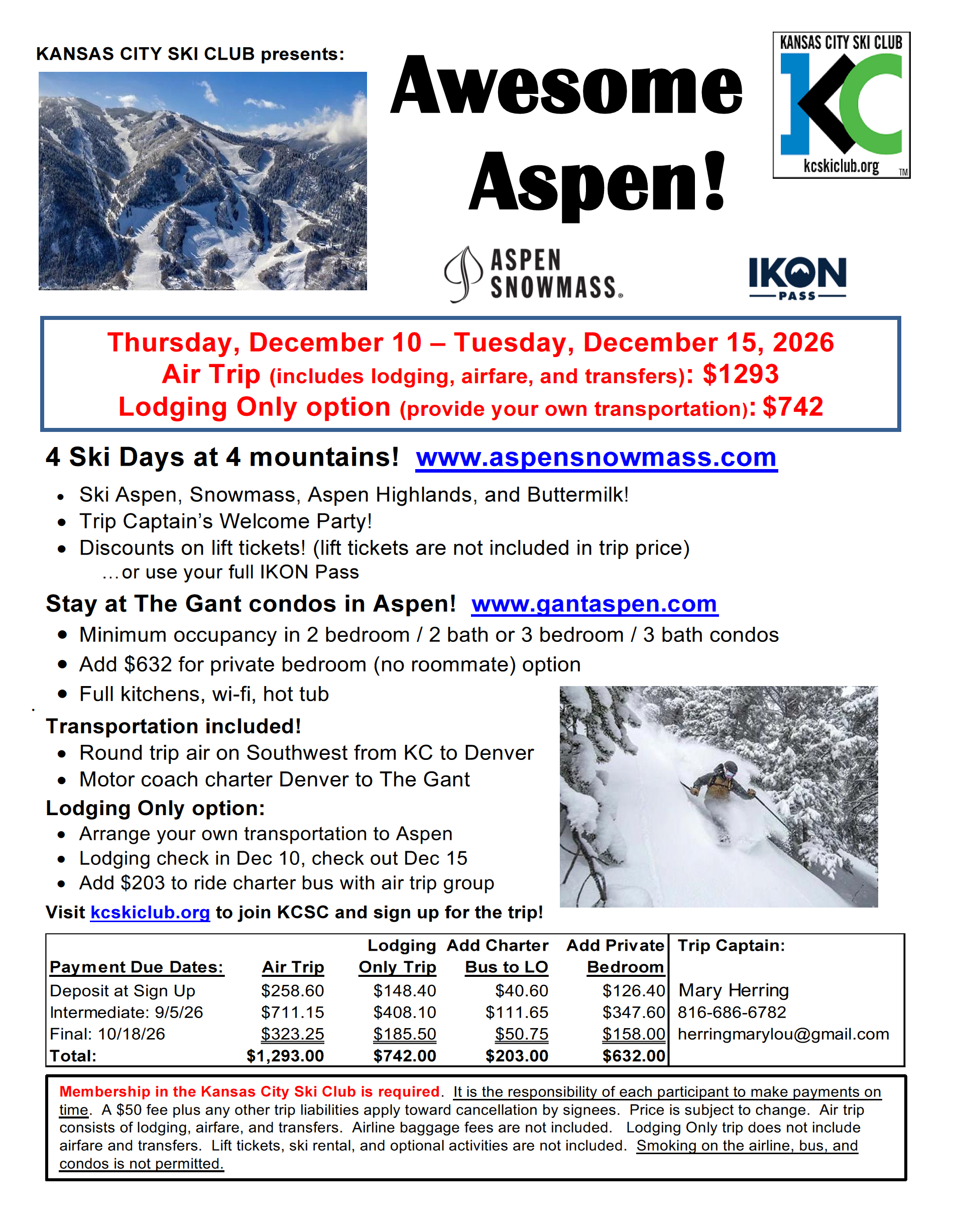 Aspen Trip Flyer 2026