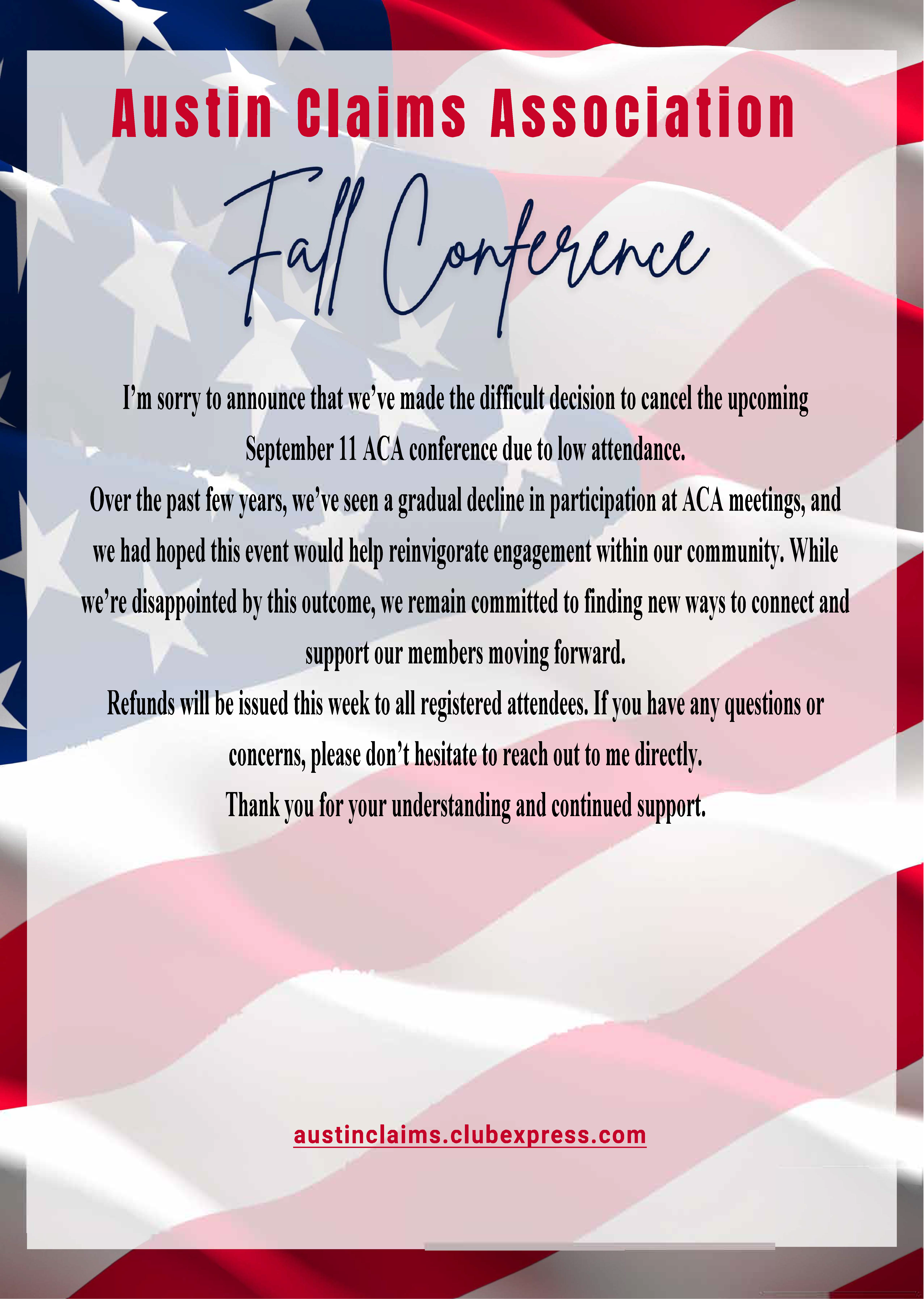 ACA Conference CANCEL