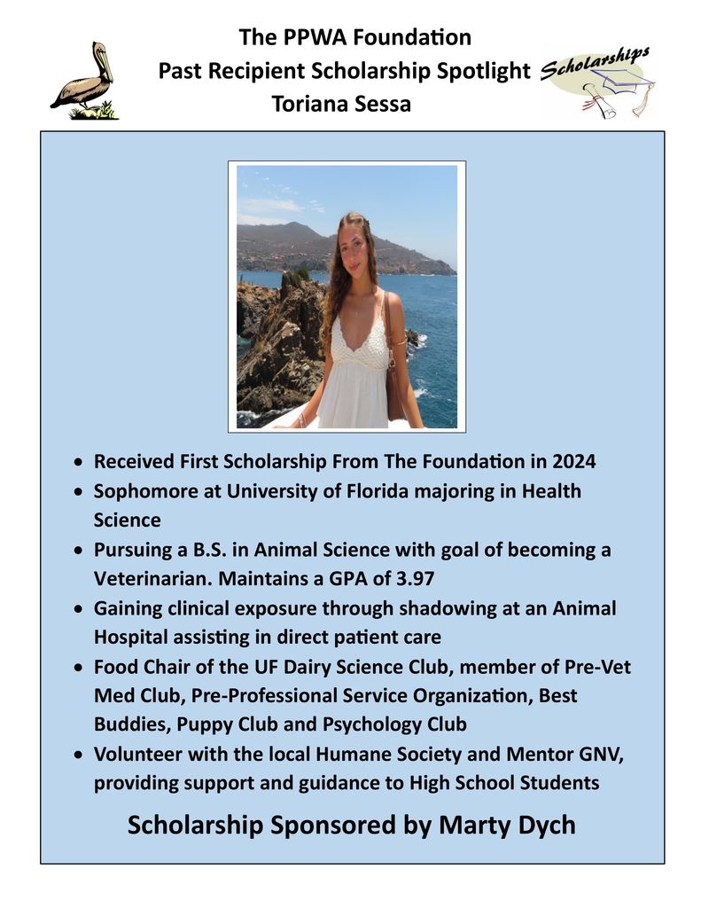 2025 2nd Scholarship Winner Toriana Sessa