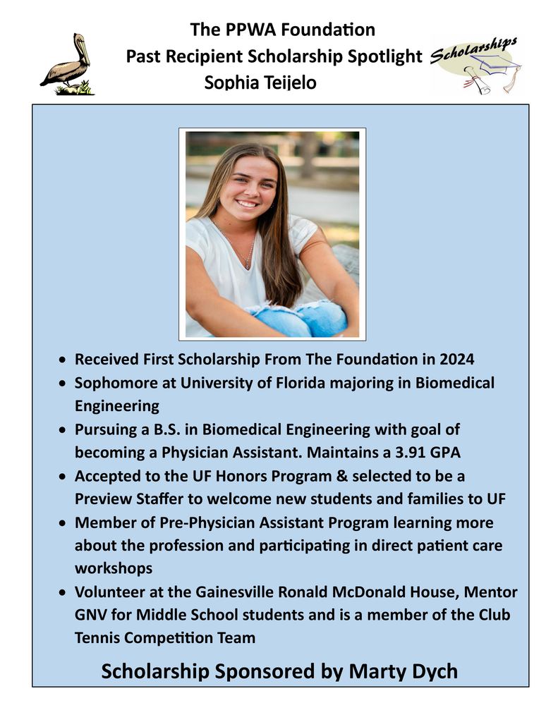 2025 2nd Scholarship Winner Sophia Teijelo