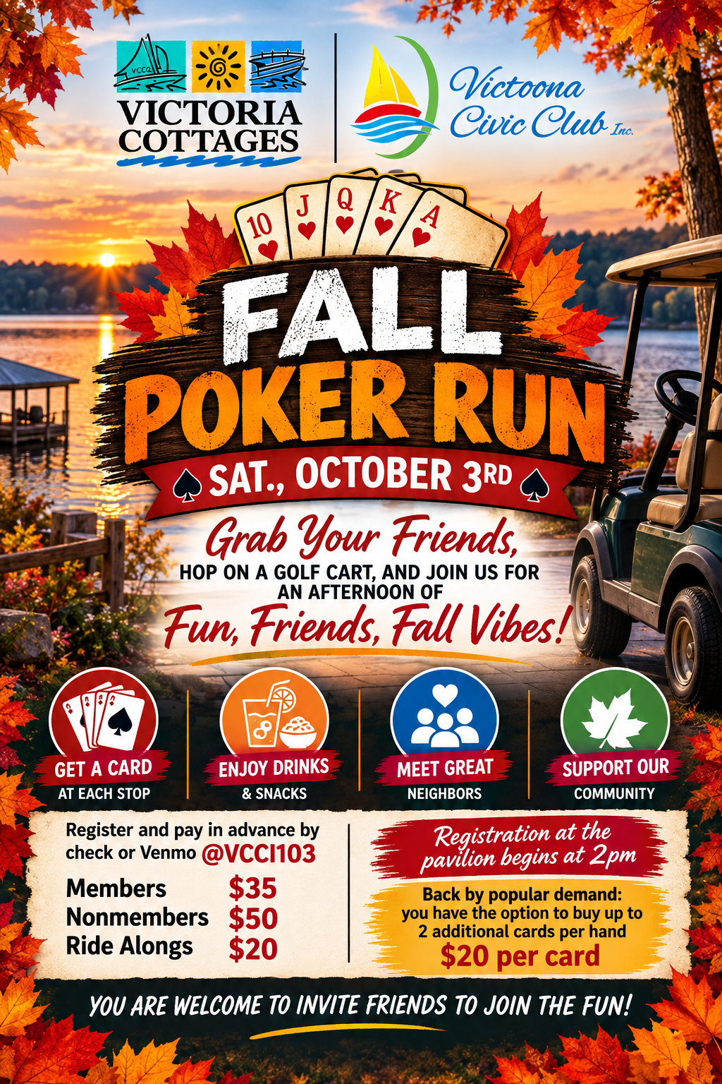 Fall Poker Run Flyer VCCI