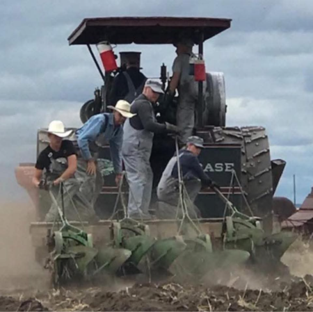 Plowing with Case steam engine