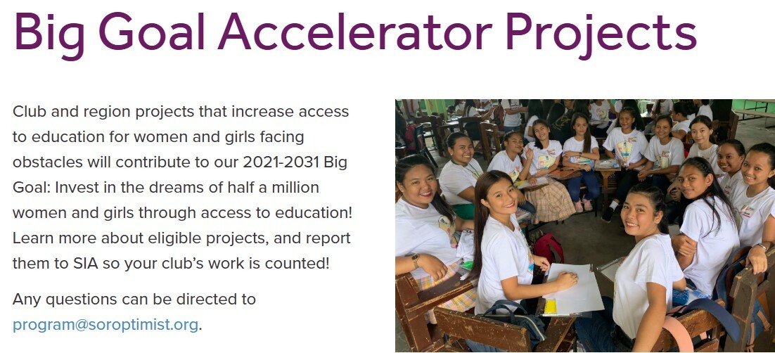 Big Goal Accelerator Projects