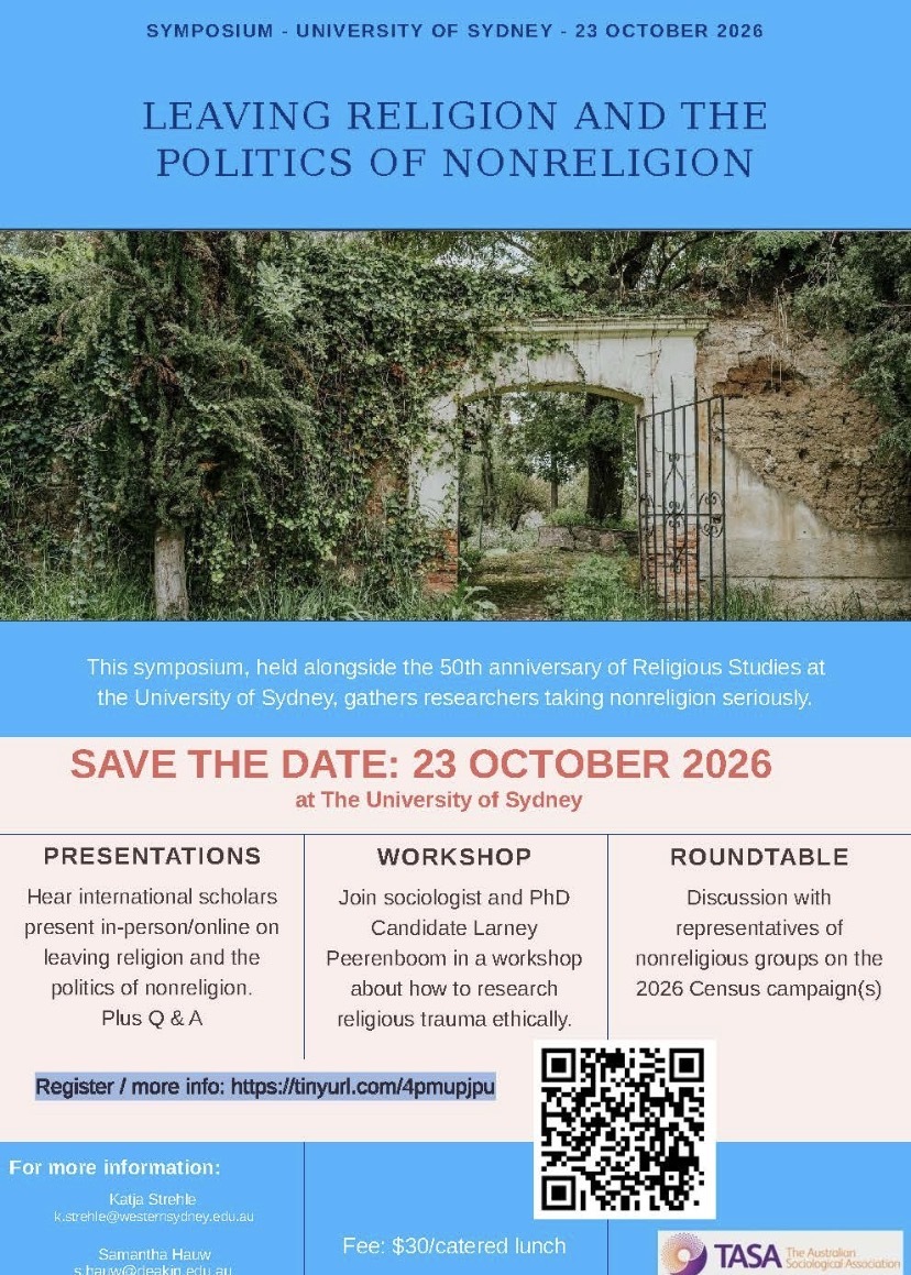 Leaving Religion and the politics of non religion updated flyer