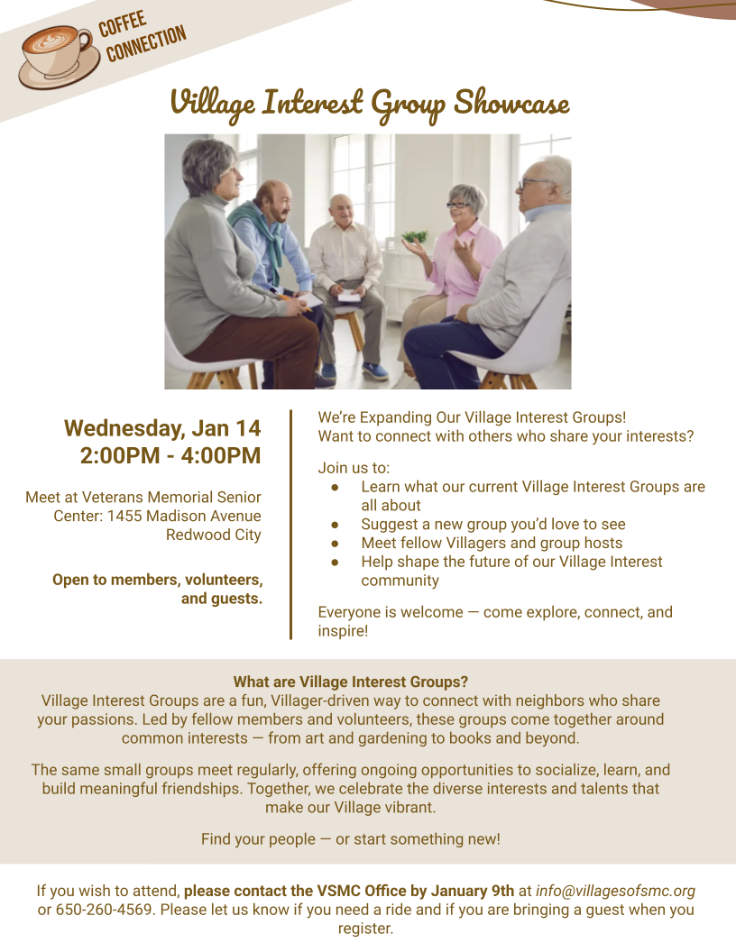 Coffee Connection Village Interest Showcase