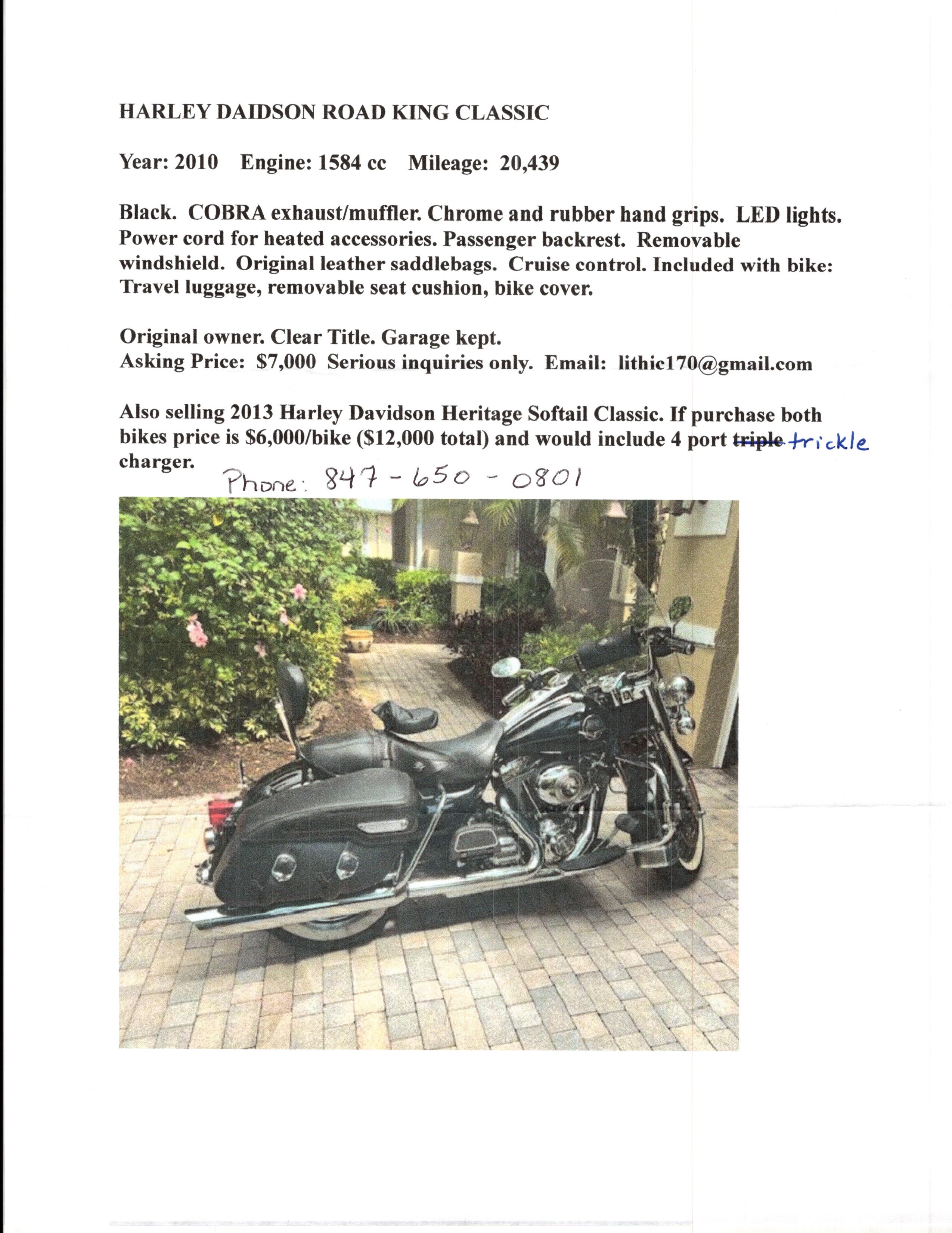 2010 Harley Davidson Road King Classic