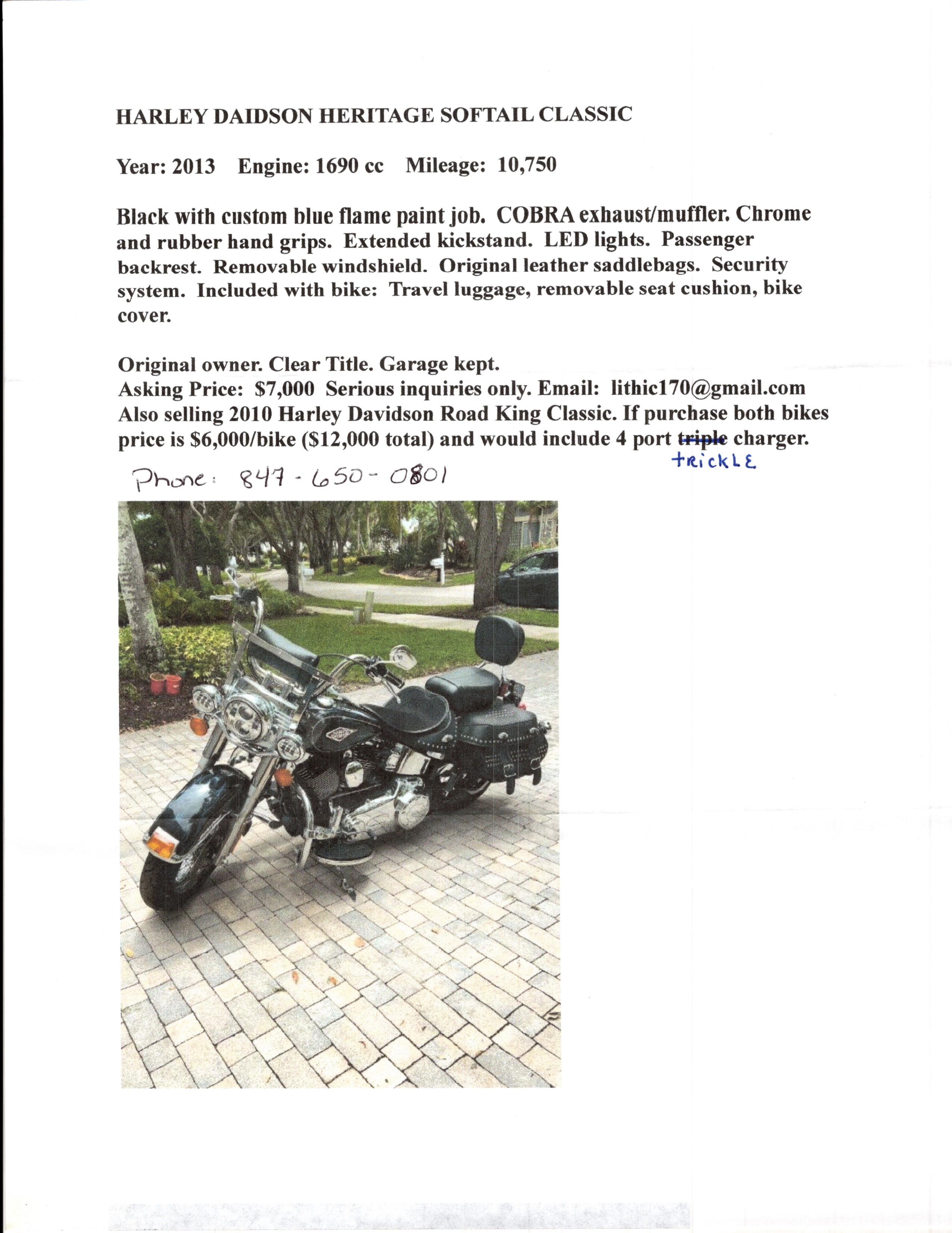 2013 Harley Davidson Heritage Softail Classic