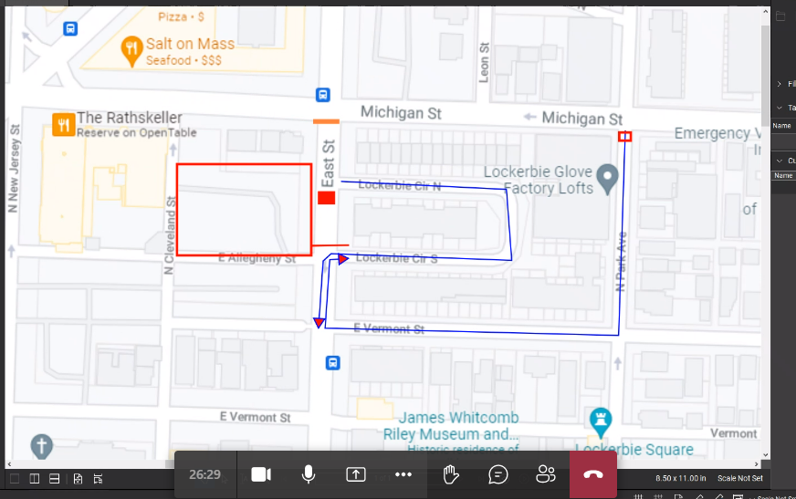 Road Closure at Michigan St and East St Lockerbie Square Historic