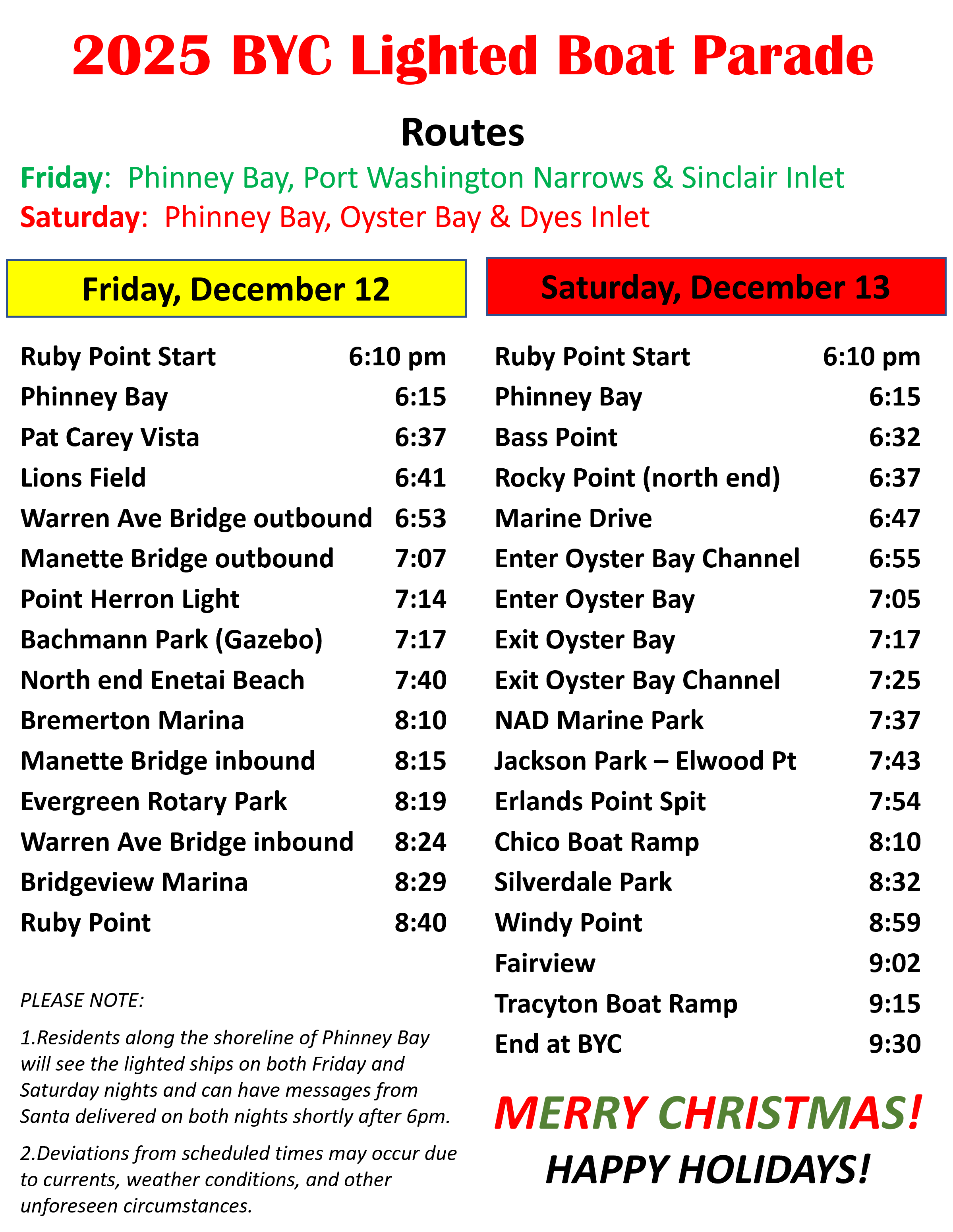 LBP 2025 Schedule