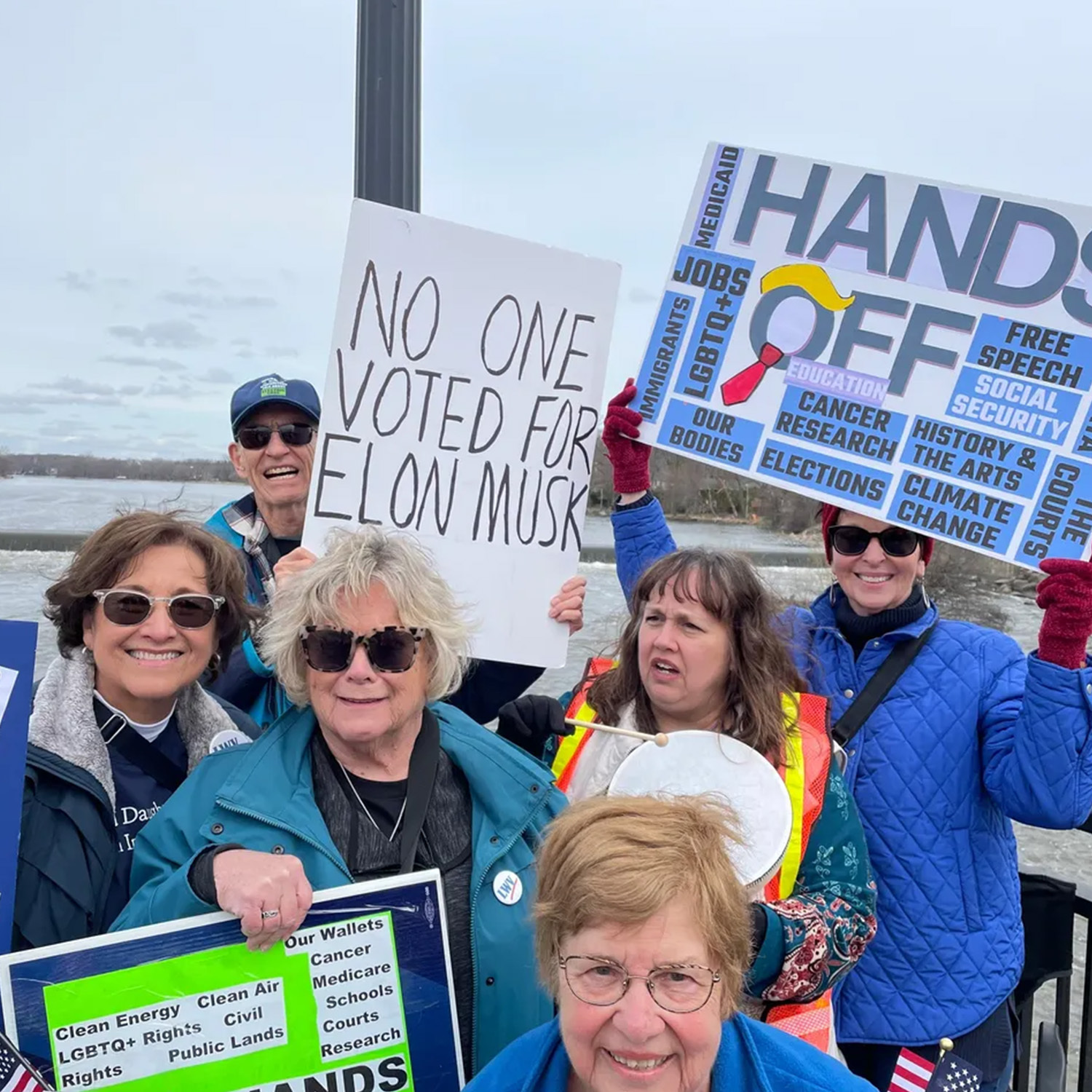 League of Women Voters members at Hands Off Rally