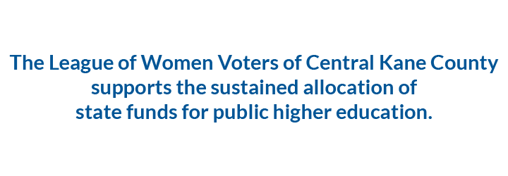 LWVCKC supports the sustained allocation of state funds for public higher ed