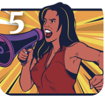 Icon 5 - woman speaks through a megaphone