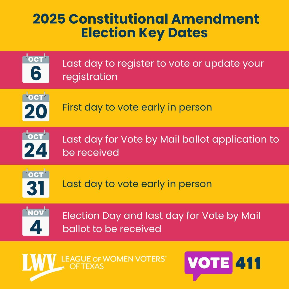 2025 Constitutional Amendment Election – Key Dates